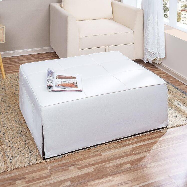 Sleeper Chair Bed, 4 In 1 Multi-Function Convertible Ottoman Bed, Breathable Linen Bed Chair, Convertible Sofa Bed