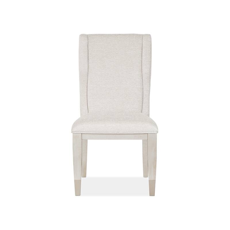 Magnussen Home Lenox Acadia White Upholstered Host Chair Two Pack - 21''W x 25.75''D x 39.5''H