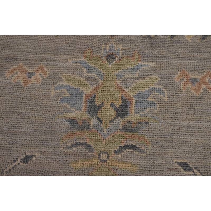 Oushak Turkish Area Rug Handmade Vegetable Dye Grey Wool Carpet - 8'0"x 10'1"