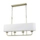 preview thumbnail 5 of 5, Rennnsan 4-Light Mid-Century Modern Gold Linear Fabric Shade Pendant Light for Kitchen Island/Dining Room