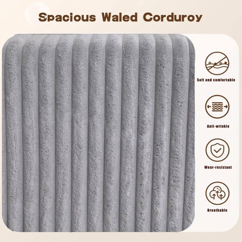 U-Shaped Modular Sectional Sofa, Oversized Waled Corduroy Corner Sofa, Upholstered 4 Seat Couch with Dual Chaise Lounges