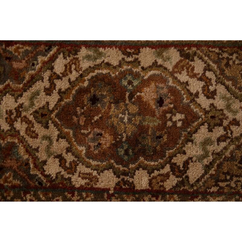 All-Over Floral Agra Oriental Area Rug Hand-Knotted Wool Carpet - 4'1"x 5'11"