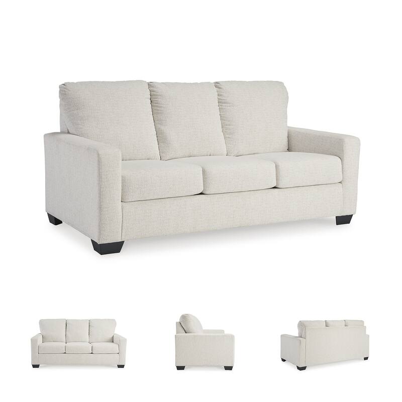 Signature Design by Ashley Rannis Snow Full Sofa Sleeper - 76"W x 40"D x 39"H