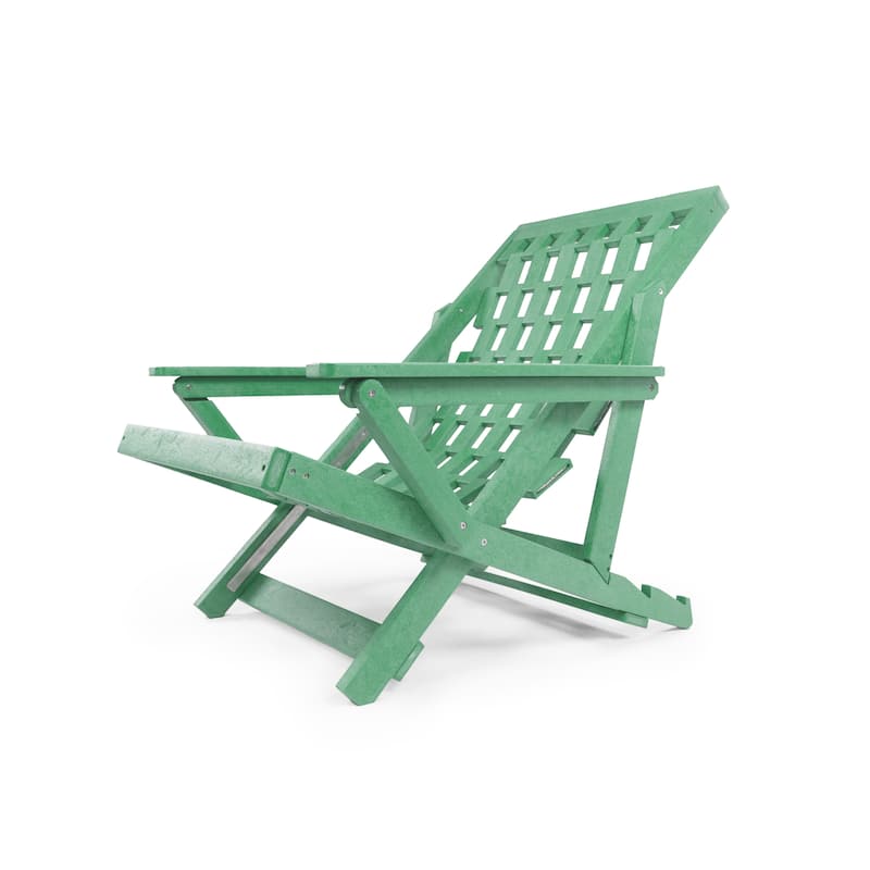 Aspen Fully Assembled All-Weather Outdoor Folding Lounge Chair and Table Set - 3-piece