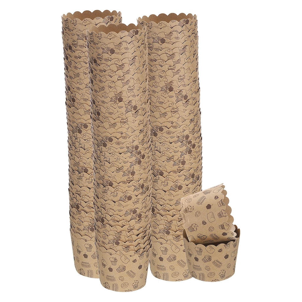 150Pcs Paper Baking Cup Brown Kraft Paper Muffins Liner Cupcake Small Cake