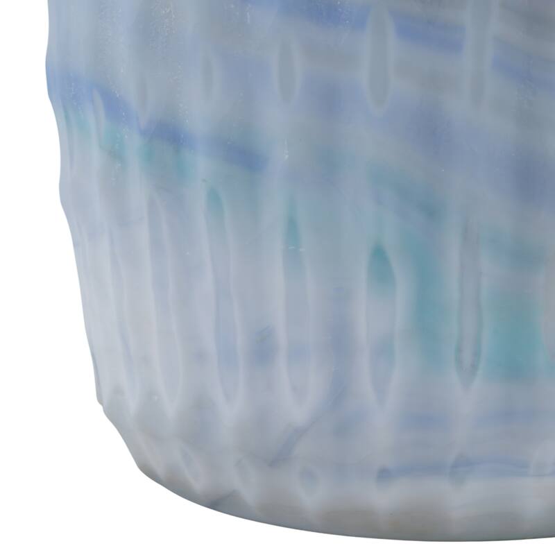 Glass Vase Ribbed Abstract Pattern for Flower Arrangement Home Decor