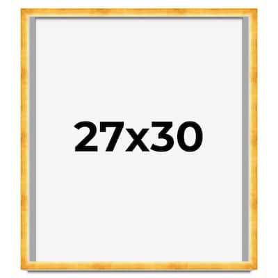 27x30 Shadow Box Frame Gold | 1.625 Inches Deep Real Wood Traditional
