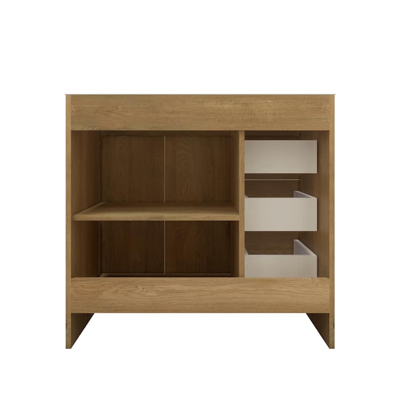 Eliza 36'' Freestanding Vanity(Left Drawers) with Single Sink