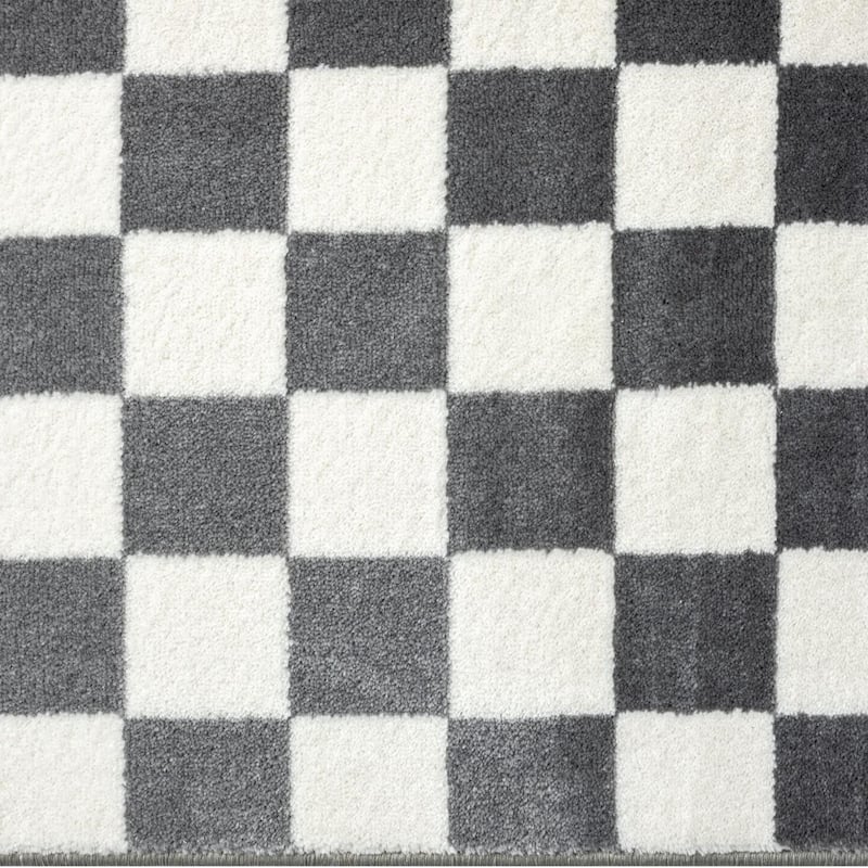 Luxe Weavers Checkered Geometric Gray 5x7 Area Rug
