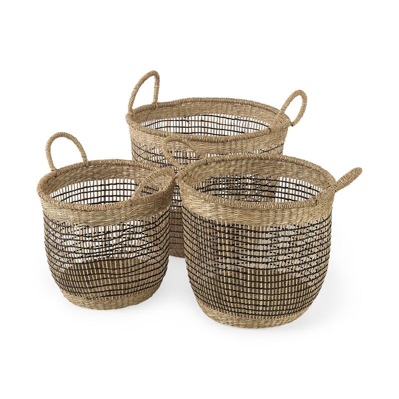 Triopas 15.7L x 15.7W x 13.4H (Set of 3) - Medium Brown