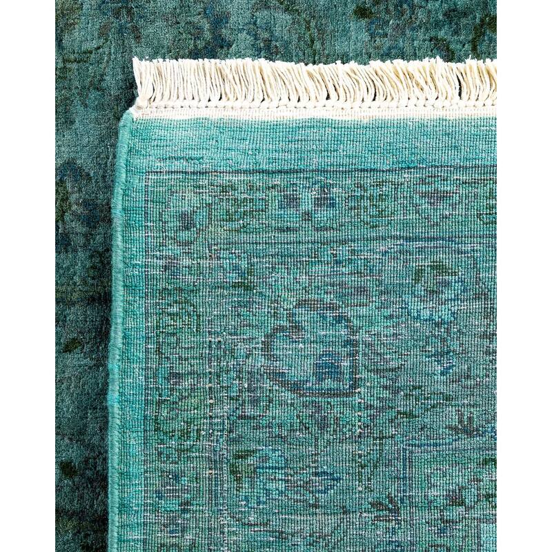 Contemporary Overdyed Wool Hand Knotted Area Rug - 4' 2" x 5' 10"