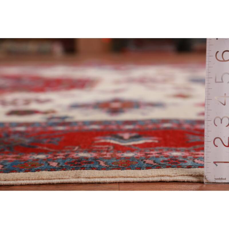 Hand Knotted Oriental 100% Wool Carpet Traditional Medallion Beige & Ivories Kazak Area Rug - 11' 7'' X 8' 7''