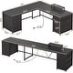 preview thumbnail 4 of 72, L Shaped Computer Desk 5 fabric Drawers Gaming Desk Storage Shelf