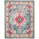 preview thumbnail 85 of 164, SAFAVIEH Monaco Lillie Boho Medallion Distressed Area Rug 11' x 15' - Light Blue/Fuchsia