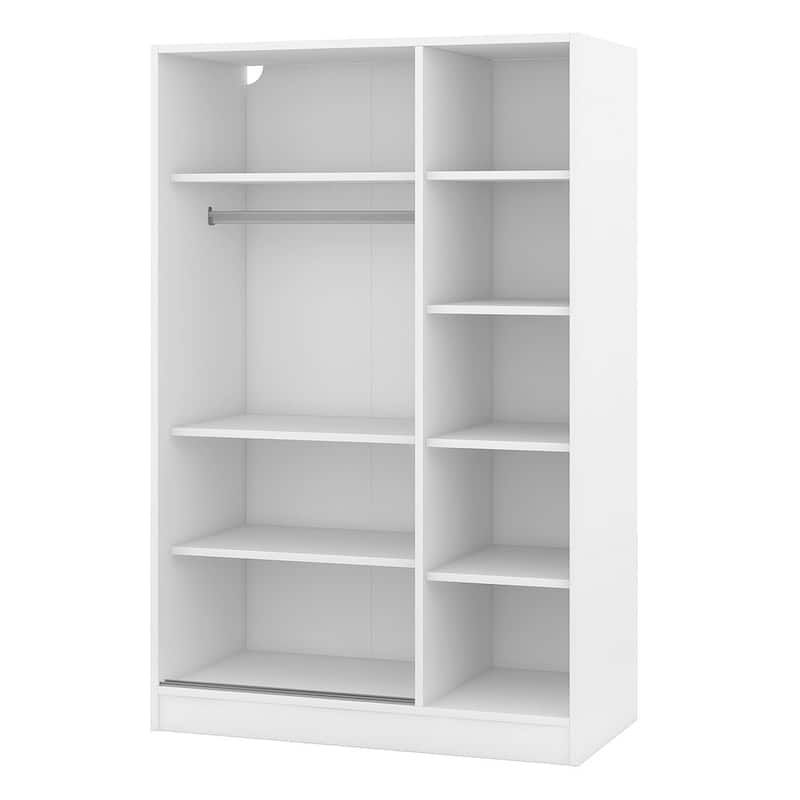 42.5"W Modern 3 door louvered closet with hanging rods and dividers