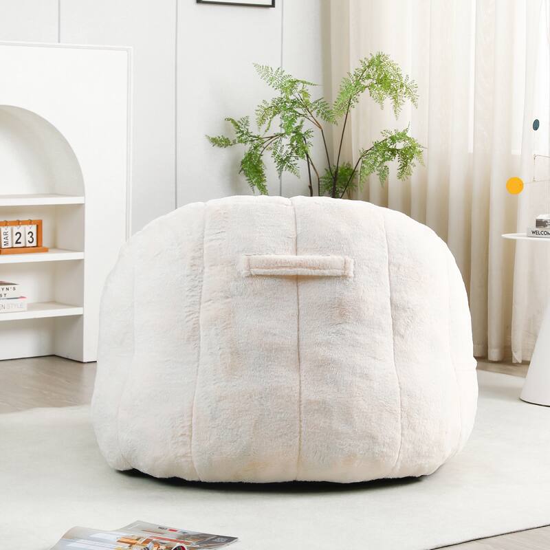 GDFStudio - Faux Fur 41.4" Deep Seat Bean Bag Chair with Armrests
