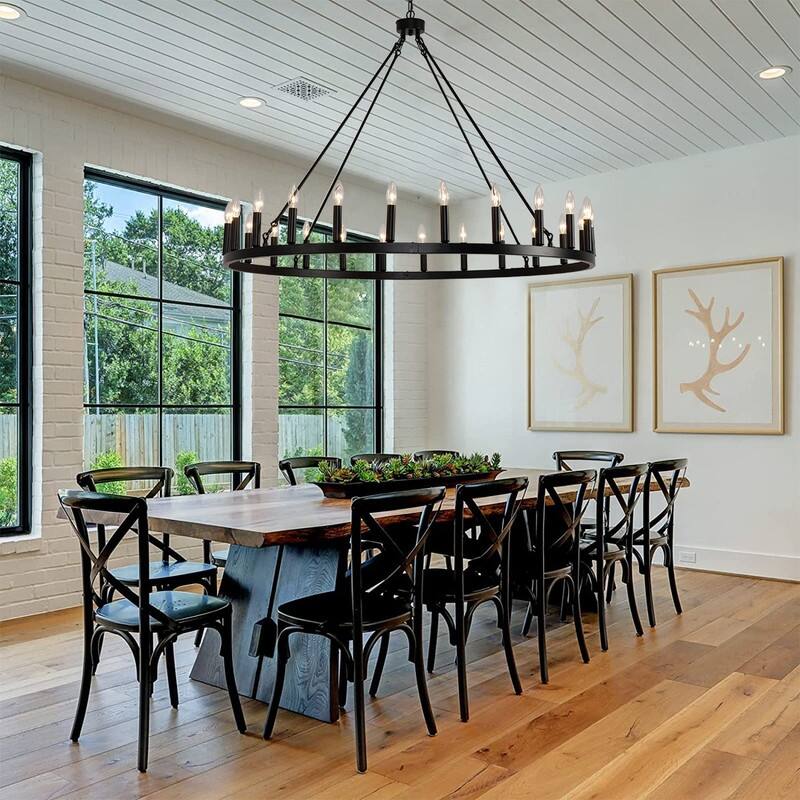 Wagon Wheel Chandelier 24 Light 48-Inch, Extra Large Modern Chandelier - 48IN