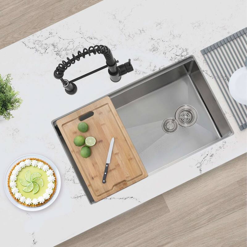 AZUNI 17-Inch Bamboo Cutting  Board for Kitchen Sink - 16.75" x 11"