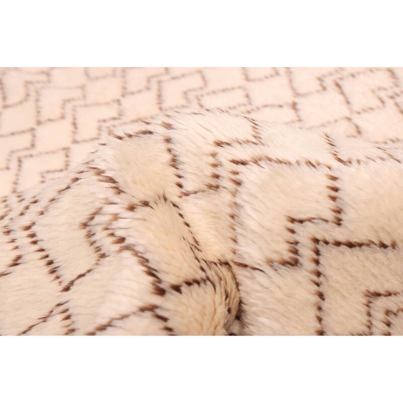 ECARPETGALLERY Hand-knotted Pak Finest Marrakesh Cream Wool Rug - 4'2 x 6'1