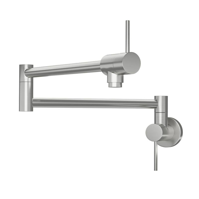 Topcraft Pot Filler Wall Mount Folding Kitchen Faucet - Brushed Nickel