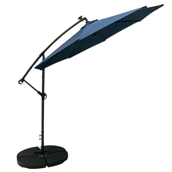 Shop Black Friday Deals On Ainfox 10ft Solar Offset Hanging Patio Umbrella Base Not Included Overstock 31727510