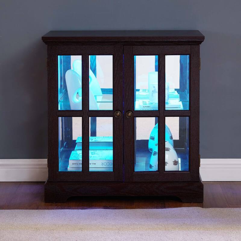 LED Curio Display Cabinet,Cherry