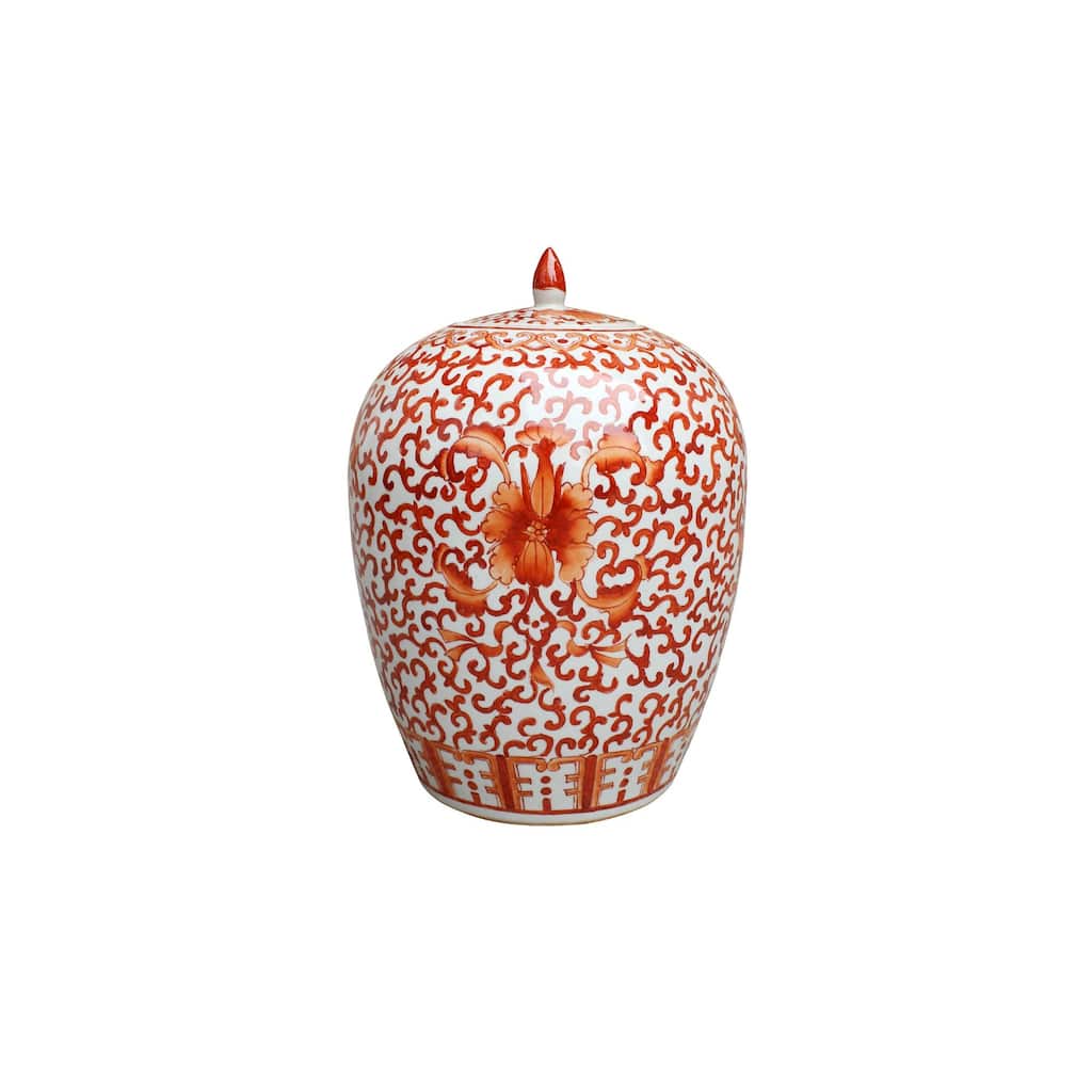 Handmade Twisted Lotus Ginger Decorative Jar