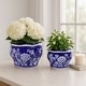 preview thumbnail 14 of 30, Traditional Ceramic Chinoiserie Planters - Set of 2