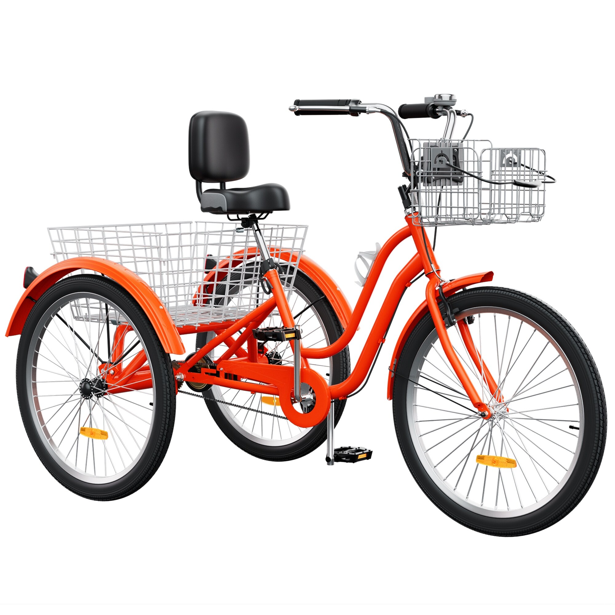 ARBGO Tricycle pour adultes, tricycle pour personnes âgées, 3 roues, tricycle moderne, pour adulte, avec panier à provisions, vitesse réglable, hauteur réglable, avec un grand, noir