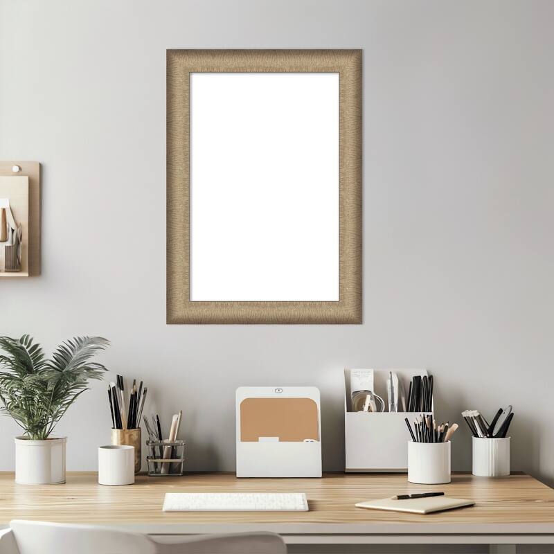 Amanti Art Elegant Brushed Bronze Narrow Framed Dry Erase Magnetic Board