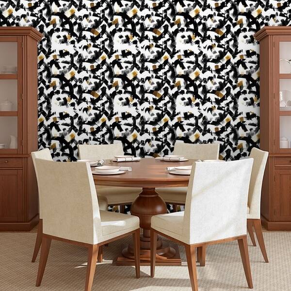 Shop Circle Art Group Removable Wallpaper Tile Gold Ink Strokes