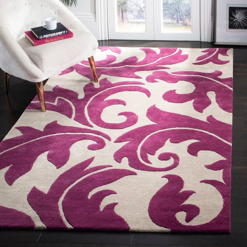 SAFAVIEH Handmade Soho Lyndsay N.Z. Wool Rug - 2' x 3' - Purple/Beige
