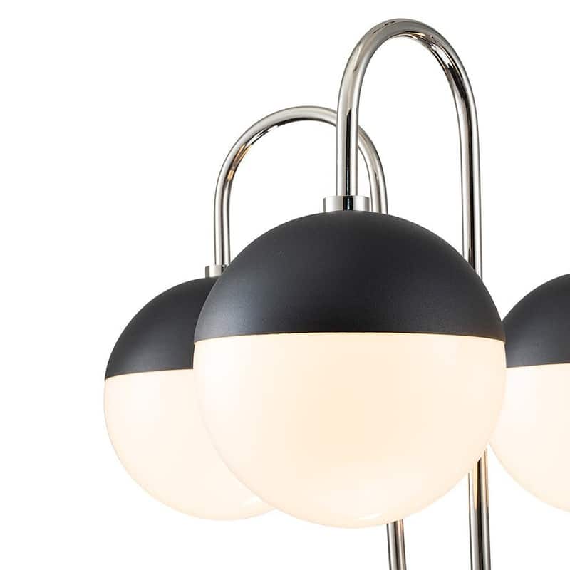 Mid-century 5-Light Opal Glass Globe Sputnik Chandelier