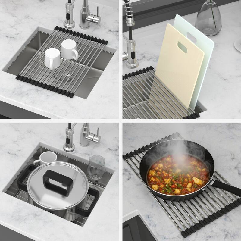 Kitchen Sink, 18 Inch Undermount Sink 5.5-Inch Single Bowl 16 Gauge Stainless Steel 18x16x5.5 Inch Sinks Basin