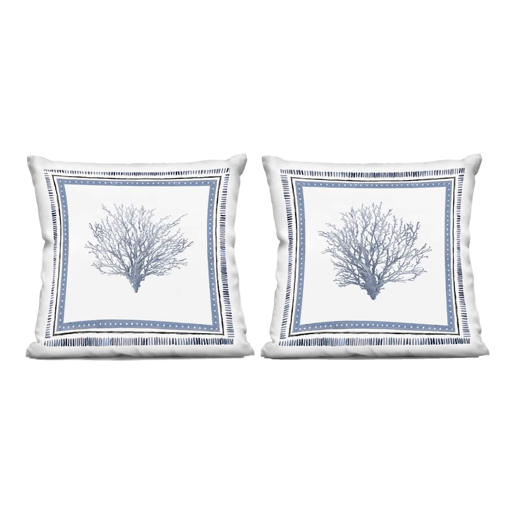 Stupell Maritime Coral Tendrils Decorative Printed Throw Pillow Design by Lanie Loreth (Set of 2)