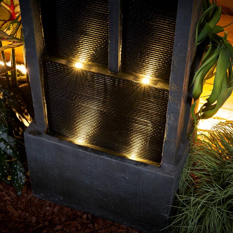 42.5" H Traditional Outdoor Water Fountain with Pineapple Finial