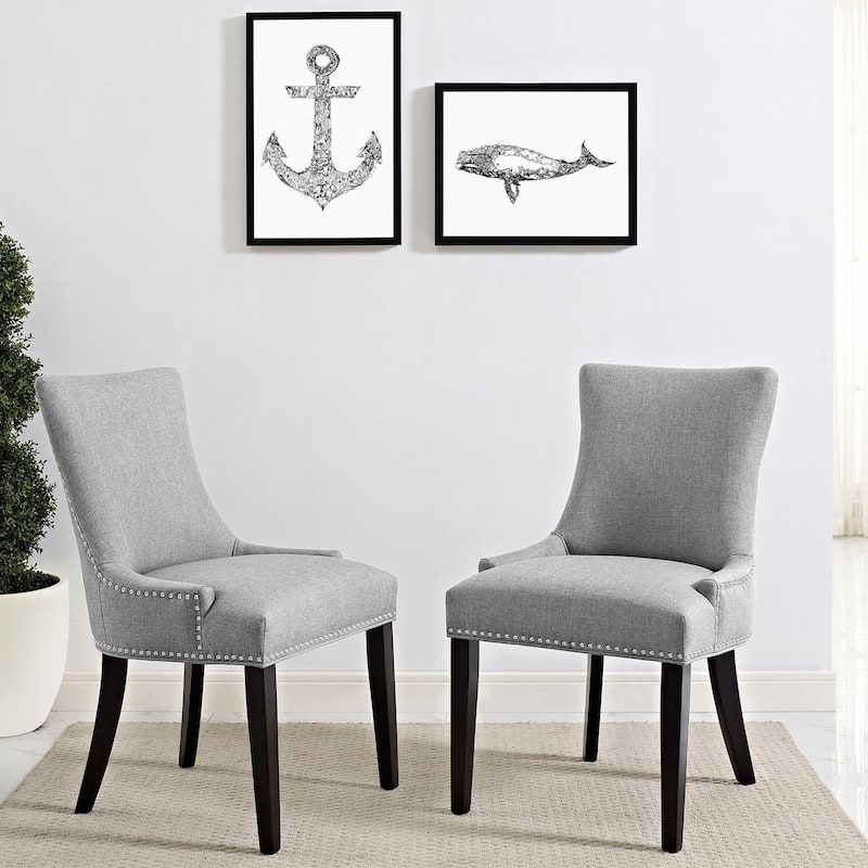 Porch & Den Helen Fabric Upholstered Dining Chair (Single Chair) - Light grey