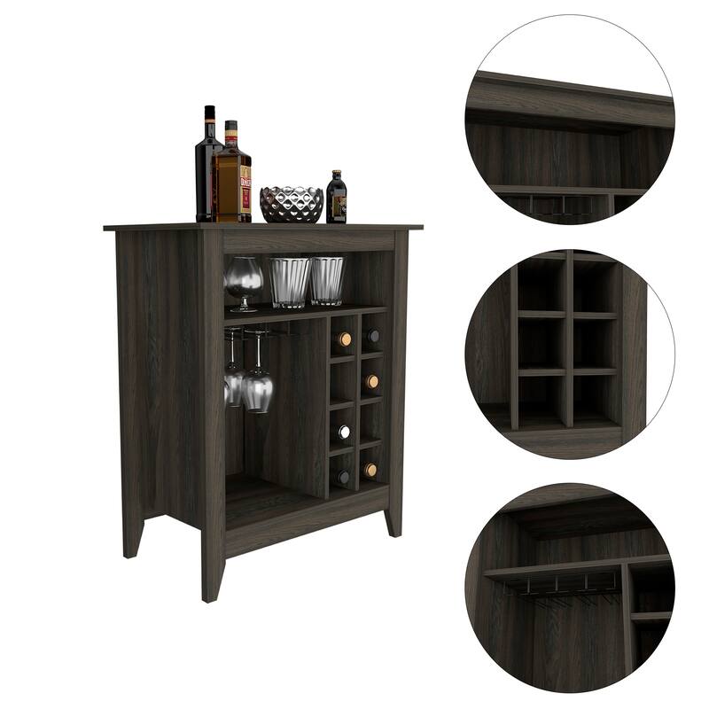 Bar Cabinet Castle With One Open Shelf And Six Wine Cubbies
