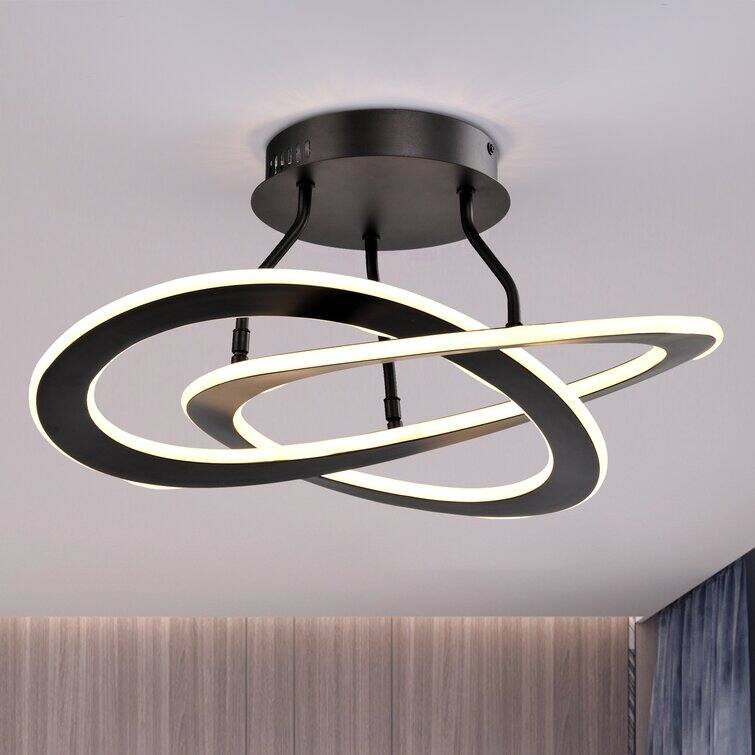 Maxax 2 - Light Unique/Statement Circle LED Semi Flush Mount