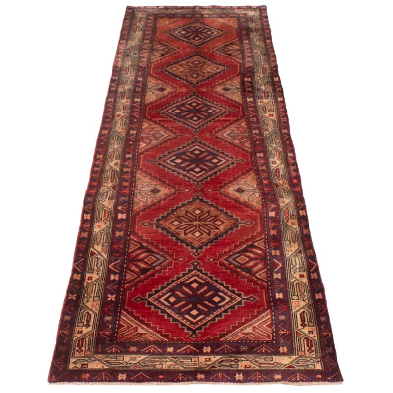 ECARPETGALLERY Hand-knotted Andelz Red Wool Rug - 3'3 x 10'8