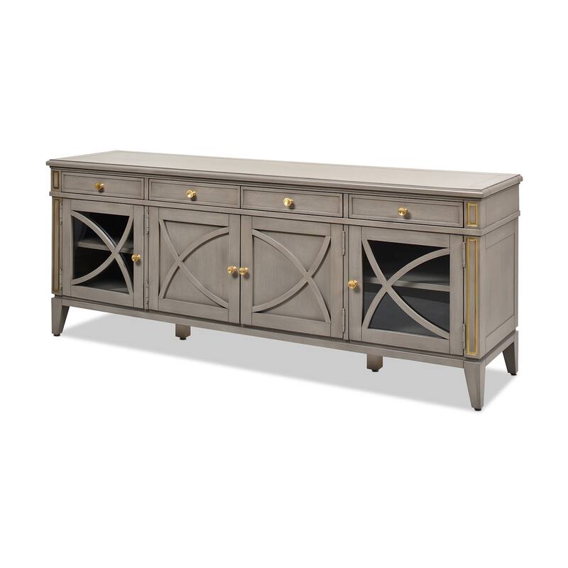 Dauphin 71" Grey Cashmere Wood TV Stand Storage Display Console Table