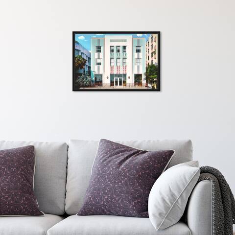 Oliver Gal 'Cavalier Hotel 2' Architecture Green Wall Art Canvas Print