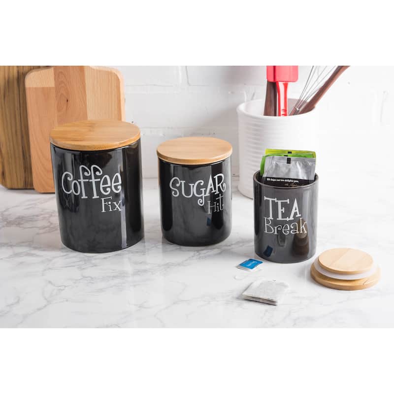 DII Coffee/Sugar/Tea Ceramic Canister (Set of 3)