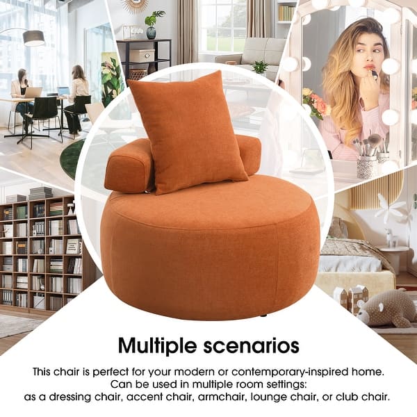 Chenille Lounge Round Sofa Chair Armless Single Accent Sofa - Bed Bath & Beyond
