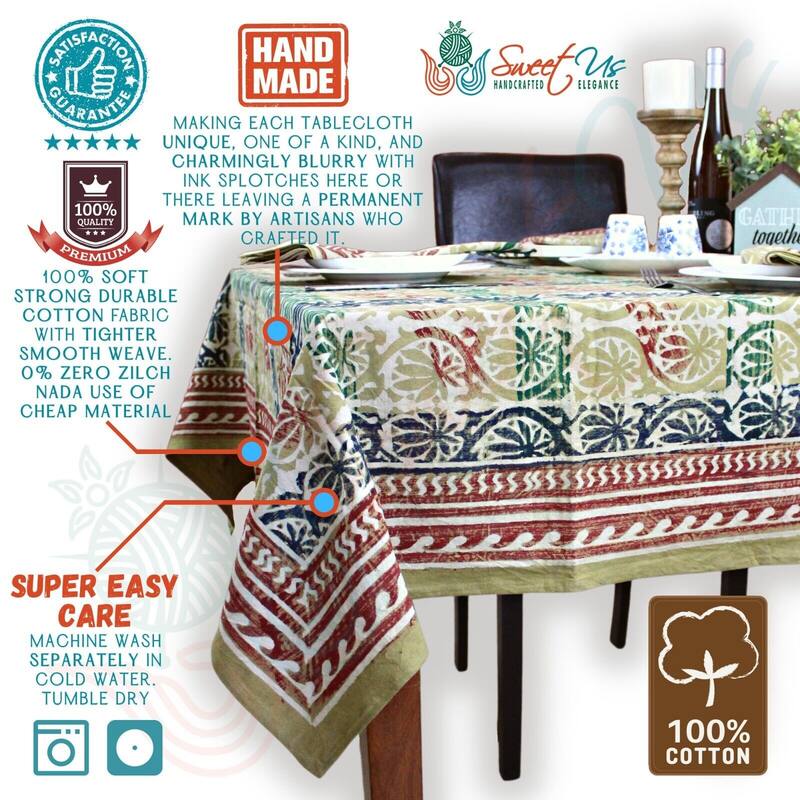 Cotton Sun-kissed Floral Tablecloth Collection