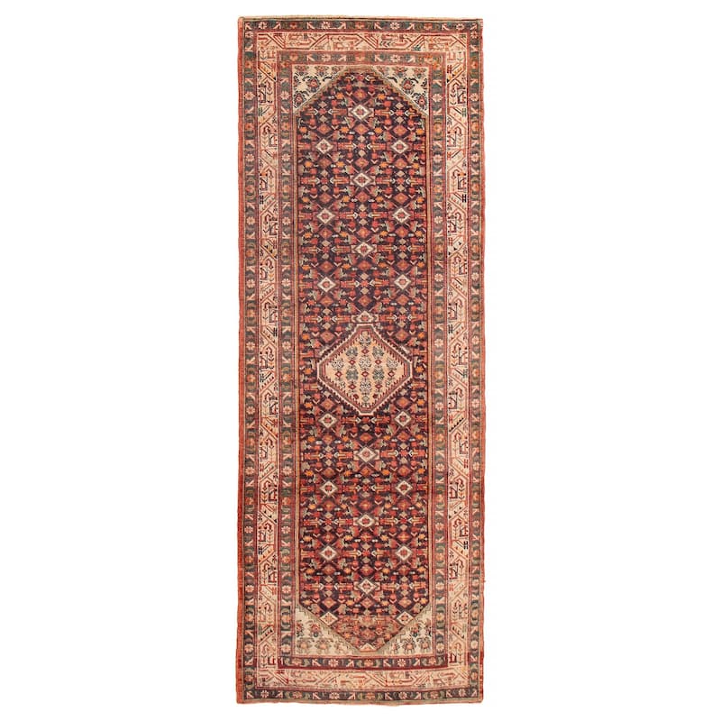 ECARPETGALLERY Hand-knotted Andelz Dark Navy Wool Rug - 3'5 x 10'3 - Dark Navy - 3'5 x 10'3