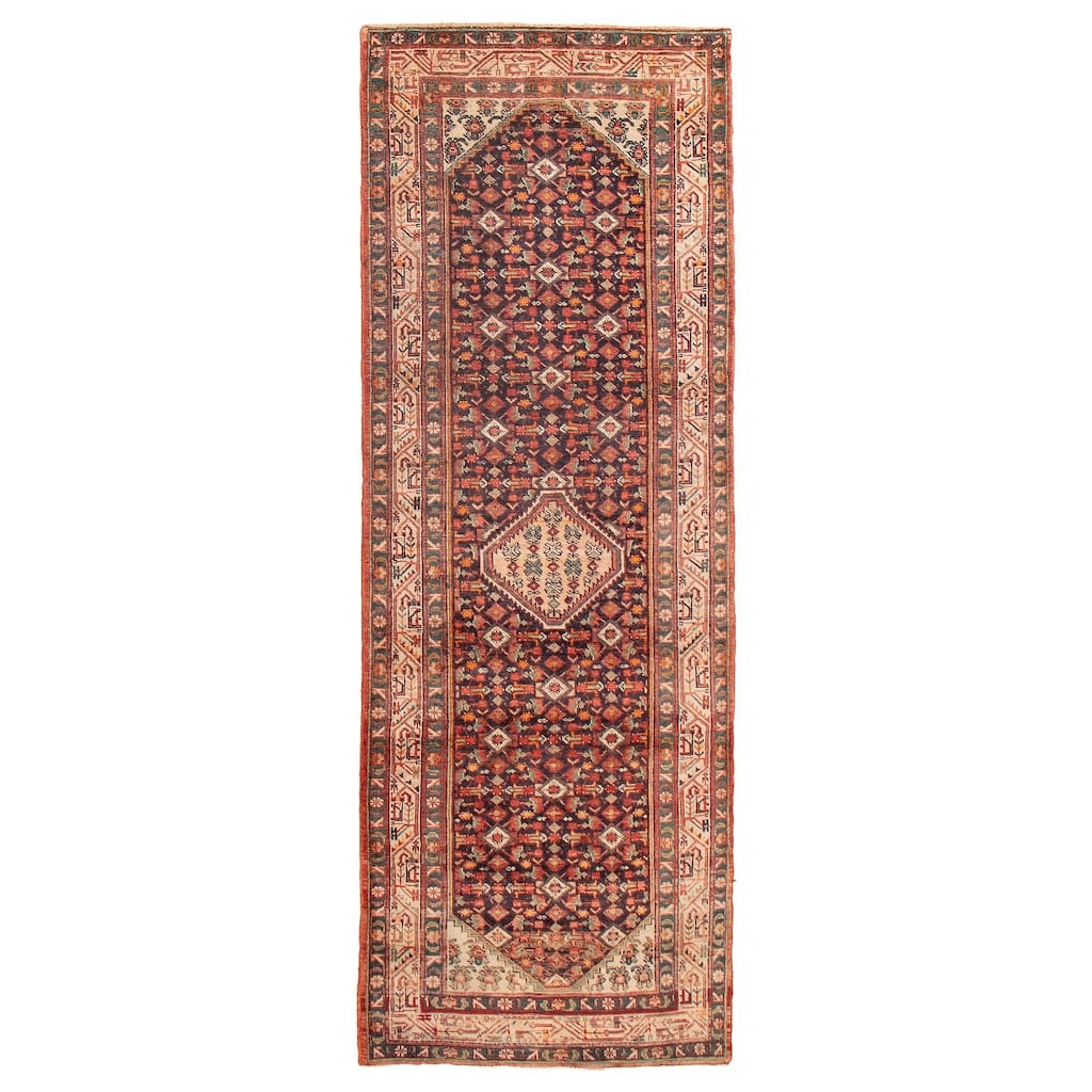ECARPETGALLERY Hand-knotted Andelz Dark Navy Wool Rug - 3'5 x 10'3