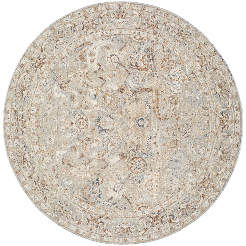 Livabliss Poem Traditional Area Rug - Beige - 7'10" x 7'10"