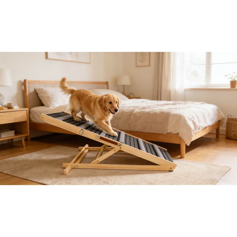 Dog Ramp for Couch, Small Dog Ramp for Sofa, 6 Adjustable Height from 14"to 25", Portable Stable Pet Steps with Non-Slip Pad