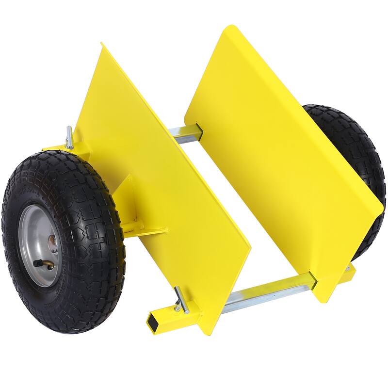 Panel Dolly,Dolly Cart Heavy Duty All Terrain Dolly,Door Dolly with 10-inch Pneumatic Tires - Yellow
